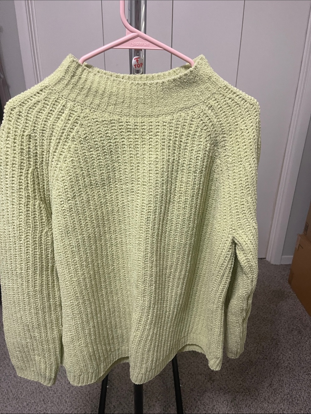 Talbots Light Green Textured Knit Pullover Sweater L